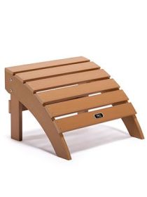 TALE Adirondack Ottoman Footstool All-Weather and Fade-Resistant Plastic Wood for Lawn Outdoor Patio Deck Garden Porch Lawn Furniture Brown Ban o